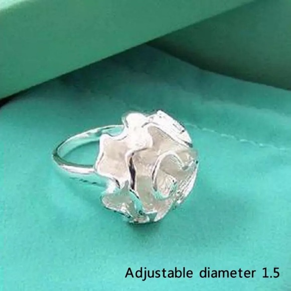 NEW💙💎🌹MODERN ROSE🌹💎💙ADJUSTABLE SILVER PLATED - Picture 6 of 7